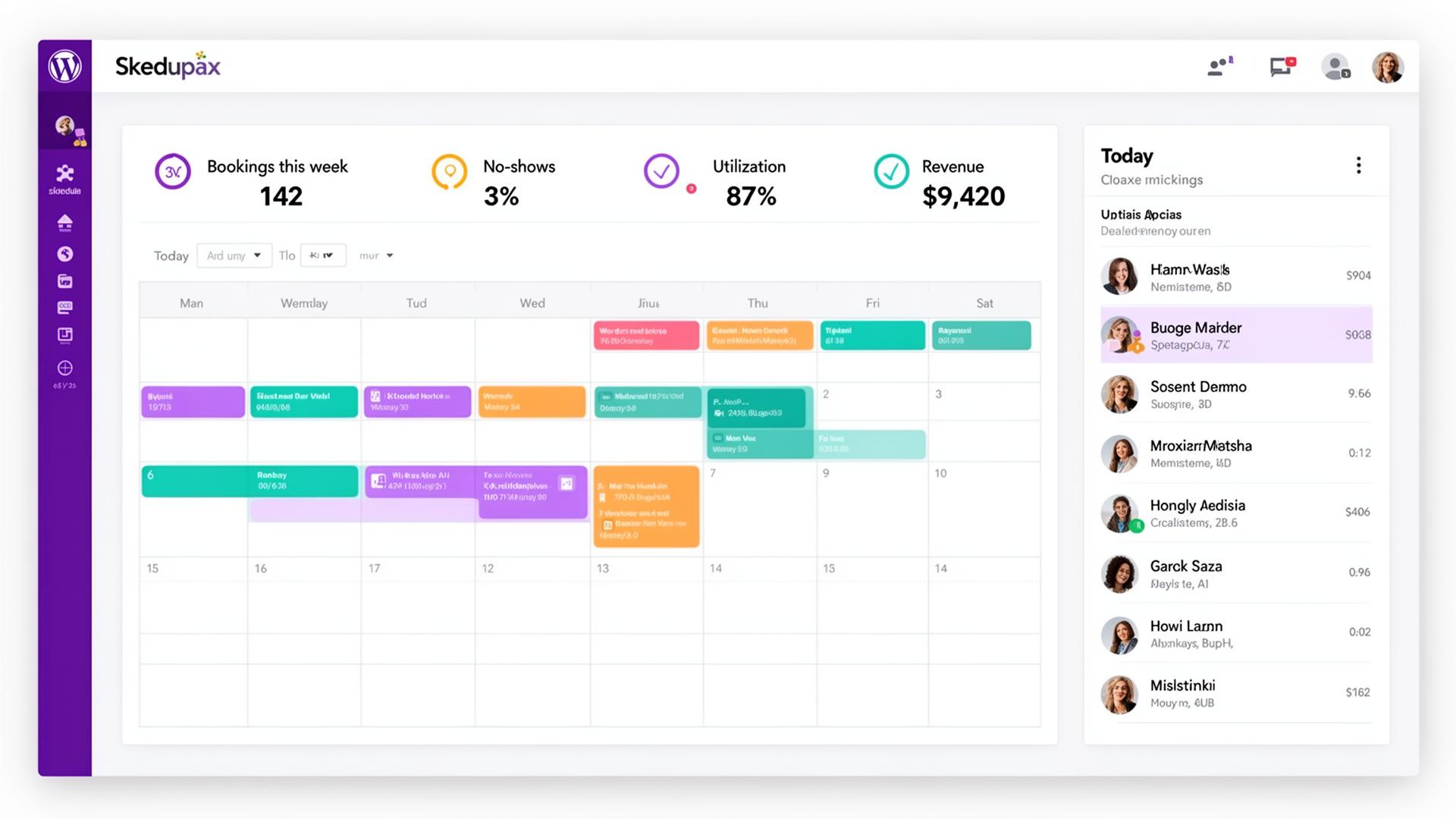 SkeduPax interface