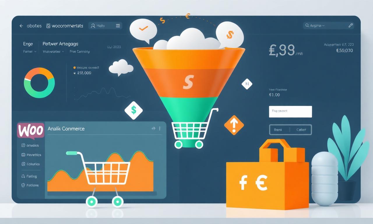 WooCommerce conversion funnel with cart and ecommerce analytics